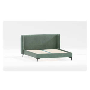 Zelená čalúnená dvojlôžková posteľ s roštom 180x200 cm Basti – Ropez vyobraziť