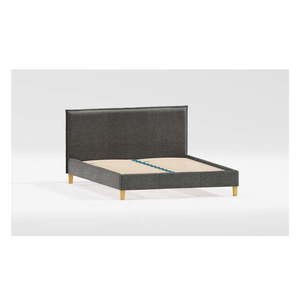 Tmavosivá čalúnená jednolôžková posteľ s roštom 90x200 cm Tina – Ropez vyobraziť