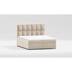 Biela/krémovobiela čalúnená dvojlôžková posteľ s úložným priestorom 160x200 cm Flip – Ropez vyobraziť