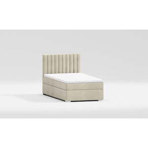 Béžová čalúnená jednolôžková posteľ s úložným priestorom s roštom 100x200 cm Bunny – Ropez vyobraziť