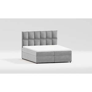 Sivá čalúnená dvojlôžková posteľ s úložným priestorom 140x200 cm Flip – Ropez vyobraziť