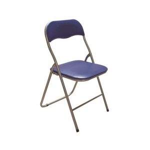 Skladacia stolička Foldus, modrá ekokoža% vyobraziť
