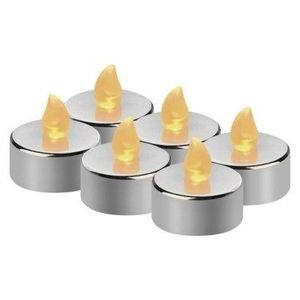 Čajové sviečky LED dekorácie Robi 6 ks strieborné vyobraziť