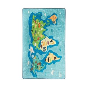 Detský koberček Mapa 140x190 cm modrý vyobraziť
