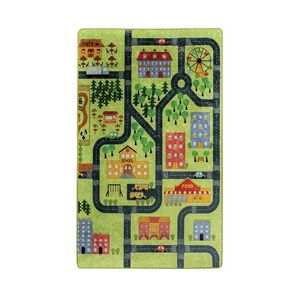 Detský koberec Malé mesto 100x160 cm zelený vyobraziť