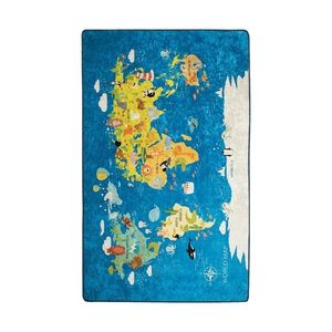 Detský koberec World Map 100x160 cm modrý vyobraziť