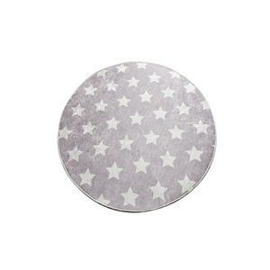 Detský okrúhly koberec Stars 140 cm šedý vyobraziť