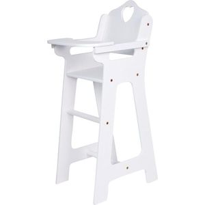 Dřevěná židlička pro panenky DOLL bílá vyobraziť