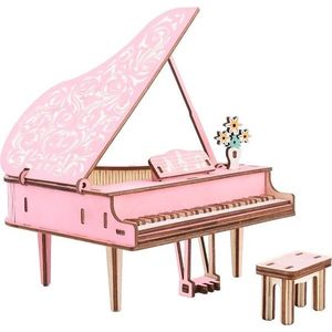 Dřevěné 3D puzzle Klavír růžové vyobraziť
