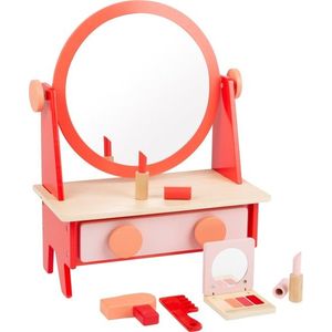 Dřevěný kosmetický stolek COSME RETRO červeno-hnědý vyobraziť