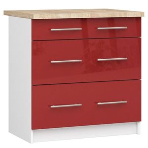 Kuchyňská skříňka Olivie S 80 cm 3S bílo-červená vyobraziť