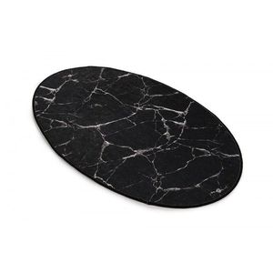 Oválny koberec Black Marble 60x90 cm čierny vyobraziť