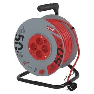 Prodlužovací kabel na bubnu s pohyblivým středem se 4 zásuvkami a vypínačem 1, 5 mm² DULU 50 m červený vyobraziť