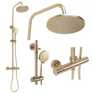 Sprchový set s termostatem Rea Parot zlatý - ruční a dešťová sprcha vyobraziť