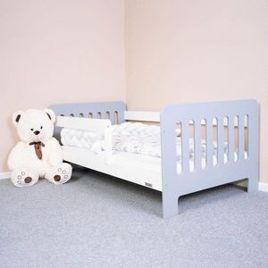 Detská posteľ so zábranou New Baby ERIK 160x80 cm bielo-sivá vyobraziť