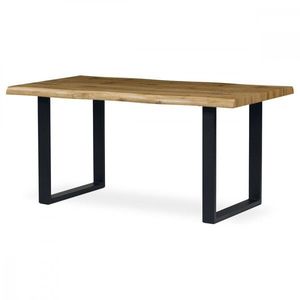 AUTRONIC HT-865 OAK Jedálenský stôl, 160x90x75 cm, MDF doska, 3D dekor divoký dub, kov, čierny lak vyobraziť
