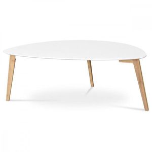 AUTRONIC AF-1184 WT Stůl konferenční 120x60x45 cm, MDF bílá deska, nohy bambus přírodní odstín vyobraziť