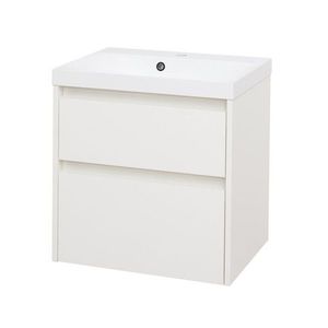 MEREO - Opto, kúpeľňová skrinka s umývadlom z liateho mramoru 61 cm, biela CN910M vyobraziť