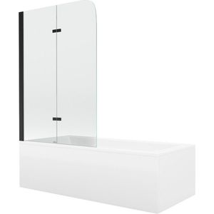 MEXEN/S - Cubik obdĺžniková vaňa 150 x 70 cm s panelom + vaňová zástena 100 cm, transparent, čierna 550315070X9010027000 vyobraziť
