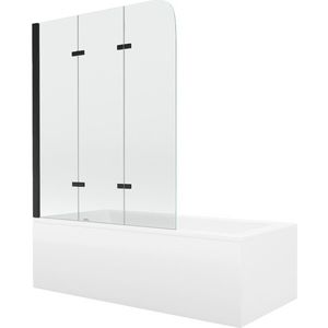MEXEN/S - Cubik obdĺžniková vaňa 150 x 70 cm s panelom + vaňová zástena 120 cm, transparent, čierna 550315070X9012037000 vyobraziť