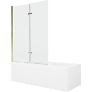MEXEN/S - Cubik obdĺžniková vaňa 150 x 70 cm s panelom + vaňová zástena 120 cm, transparent, zlatá 550315070X9212025000 vyobraziť