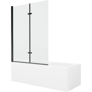 MEXEN/S - Cubik obdĺžniková vaňa 150 x 70 cm s panelom + vaňová zástena 120 cm, transparent, čierna 550315070X9212027000 vyobraziť