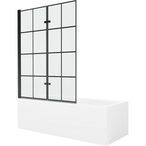 MEXEN/S - Cubik obdĺžniková vaňa 150 x 70 cm s panelom + vaňová zástena 120 cm, čierna vzor 550315070X9212027077 vyobraziť