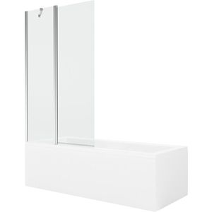 MEXEN/S - Cubik obdĺžniková vaňa 150 x 70 cm s panelom + vaňová zástena 100 cm, transparent, chróm 550315070X9401010100 vyobraziť