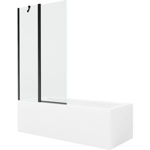 MEXEN/S - Cubik obdĺžniková vaňa 150 x 70 cm s panelom + vaňová zástena 100 cm, transparent, čierna 550315070X9410117000 vyobraziť