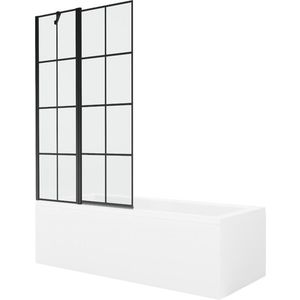 MEXEN/S - Cubik obdĺžniková vaňa 150 x 70 cm s panelom + vaňová zástena 100 cm, čierna vzor 550315070X9410117077 vyobraziť