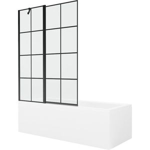 MEXEN/S - Cubik obdĺžniková vaňa 150 x 70 cm s panelom + vaňová zástena 120 cm, čierna vzor 550315070X9412117077 vyobraziť
