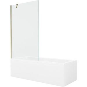 MEXEN/S - Cubik obdĺžniková vaňa 150 x 70 cm s panelom + vaňová zástena 100 cm, transparent, zlatá 550315070X9510000050 vyobraziť
