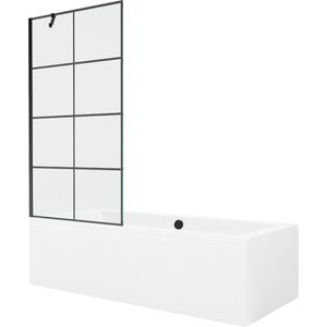 MEXEN/S - Cube obdĺžniková vaňa 180 x 80 cm s panelom + vaňová zástena 90 cm, čierna vzor 550518080X9509007077 vyobraziť
