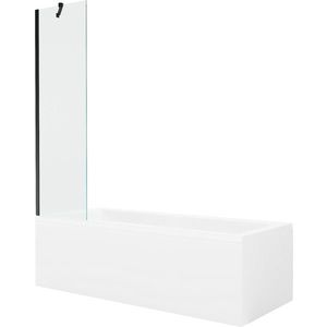 MEXEN/S - Cubik obdĺžniková vaňa 150 x 70 cm s panelom + vaňová zástena 50 cm, transparent, čierna 550315070X9505000070 vyobraziť