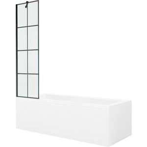 MEXEN/S - Cubik obdĺžniková vaňa 150 x 70 cm s panelom + vaňová zástena 50 cm, čierna vzor 550315070X9505007077 vyobraziť