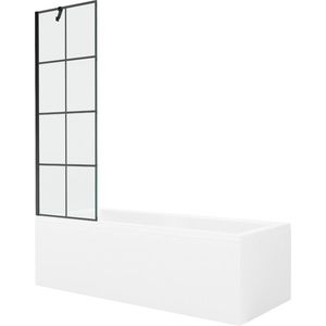 MEXEN/S - Cubik obdĺžniková vaňa 150 x 70 cm s panelom + vaňová zástena 60 cm, čierna vzor 550315070X9506007077 vyobraziť