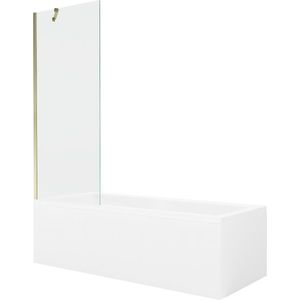 MEXEN/S - Cubik obdĺžniková vaňa 150 x 70 cm s panelom + vaňová zástena 70 cm, transparent, zlatá 550315070X9507000050 vyobraziť
