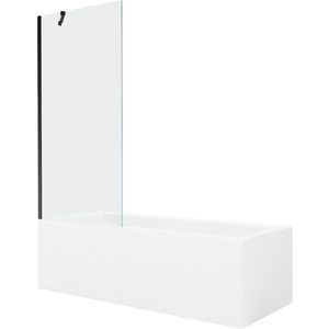 MEXEN/S - Cubik obdĺžniková vaňa 150 x 70 cm s panelom + vaňová zástena 80 cm, transparent, čierna 550315070X9508000070 vyobraziť