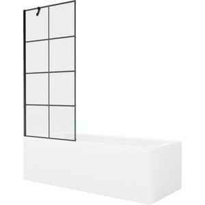 MEXEN/S - Cubik obdĺžniková vaňa 150 x 70 cm s panelom + vaňová zástena 80 cm, čierna vzor 550315070X9508007077 vyobraziť