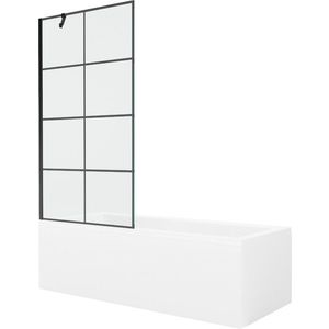 MEXEN/S - Cubik obdĺžniková vaňa 150 x 70 cm s panelom + vaňová zástena 90 cm, čierna vzor 550315070X9509007077 vyobraziť