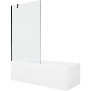 MEXEN/S - Cubik obdĺžniková vaňa 150 x 70 cm s panelom + vaňová zástena 100 cm, transparent, čierna 550315070X9510000070 vyobraziť