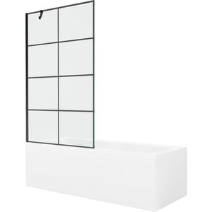 MEXEN/S - Cubik obdĺžniková vaňa 150 x 70 cm s panelom + vaňová zástena 100 cm, čierna vzor 550315070X9510007077 vyobraziť