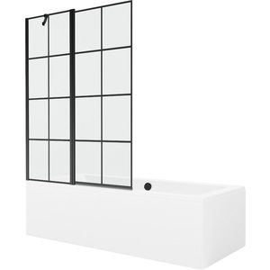 MEXEN/S - Cube obdĺžniková vaňa 180 x 80 cm s panelom + vaňová zástena 120 cm, čierna vzor 550518080X9412117077 vyobraziť