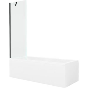 MEXEN/S - Cubik obdĺžniková vaňa 150 x 70 cm s panelom + vaňová zástena 60 cm, transparent, čierna 550315070X9506000070 vyobraziť