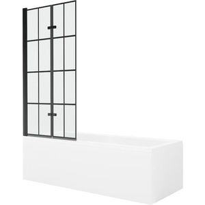 MEXEN/S - Cubik obdĺžniková vaňa 150 x 70 cm s panelom + vaňová zástena 80 cm, čierna vzor 550315070X9208027077 vyobraziť