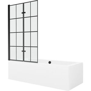 MEXEN/S - Cube obdĺžniková vaňa 180 x 80 cm s panelom + vaňová zástena 100 cm, čierna vzor 550518080X92100027077 vyobraziť
