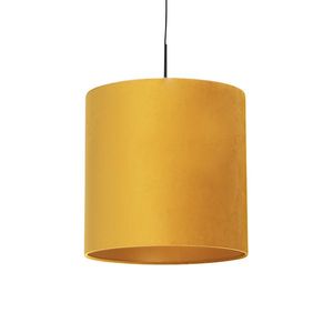 Závesná lampa s velúrovým odtieňom žltá so zlatom 40 cm - Combi vyobraziť