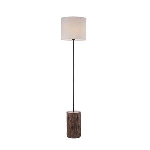 Vidiecka stojaca lampa drevo s bielym tienidlom - Oriana vyobraziť
