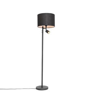 Moderná stojaca lampa čierna - Látková vyobraziť