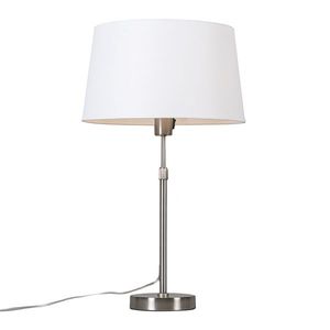Stolová lampa oceľová s tienidlom biela 35 cm nastaviteľná - Parte vyobraziť